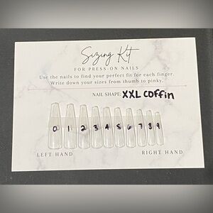 XXL (2XL) Coffin Press-On Nail Sizing Kit for LoveGalore Press On Nails